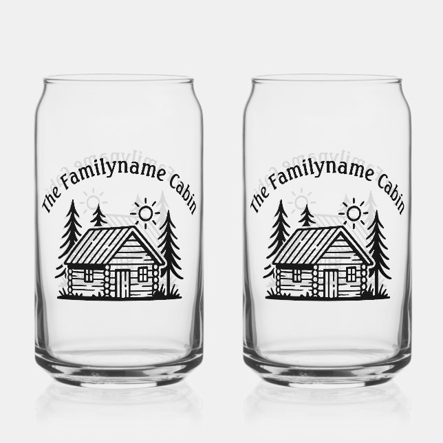 Personalisiertes Cabin Can Glass Trinkbehälter Set Dosenglas (Vorderseite)