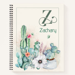 Personalisiertes Cactus Monogram Notebook Notizbuch
