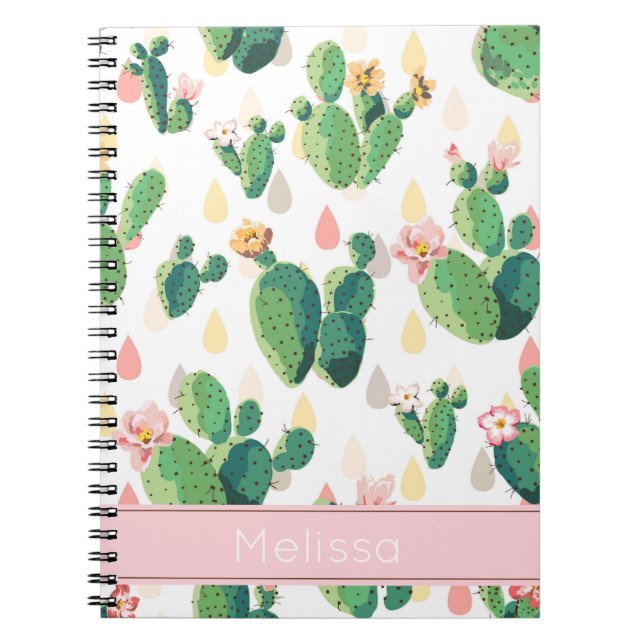 Personalisiertes Cactus Print Notebook Notizblock (Vorderseite)