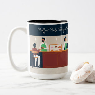 Personalisiertes Café Zweifarbige Tasse