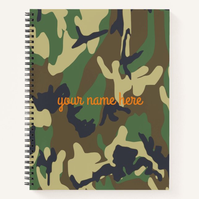 Personalisiertes Camouflage-Notebook Notizbuch (Vorderseite)