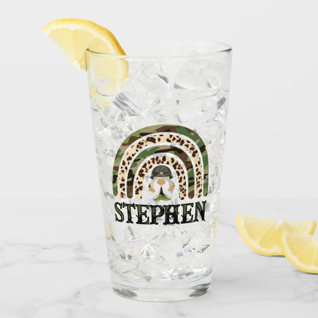 Personalisiertes Camouflage-Regenbogendesign Glas (Vorderseite Ice)