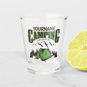Personalisiertes Camping Familiencampingabenteuer Schnapsglas