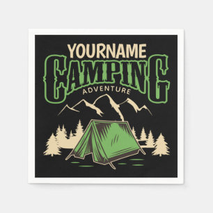 Personalisiertes Camping Familiencampingabenteuer Serviette