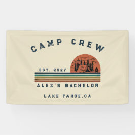 Personalisiertes Camping-Wochenende Junggesellenab Banner