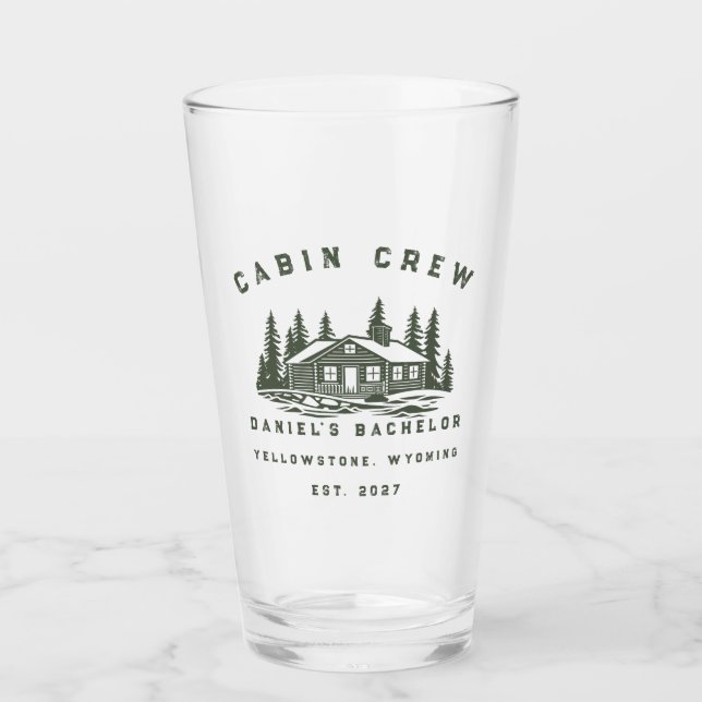 Personalisiertes Camping-Wochenende-Junggesellenab Glas (Vorderseite)