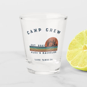 Personalisiertes Camping-Wochenende-Junggesellenab Schnapsglas