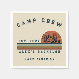 Personalisiertes Camping-Wochenende-Junggesellenab Serviette