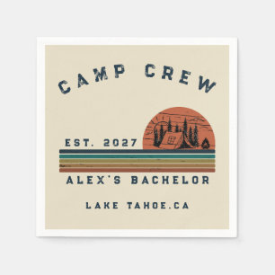 Personalisiertes Camping-Wochenende-Junggesellenab Serviette