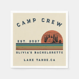 Personalisiertes Camping-Wochenende-Junggesellinne Serviette