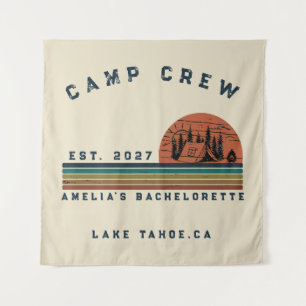 Personalisiertes Camping-Wochenende-Junggesellinne Wandteppich