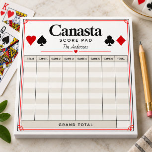 Personalisiertes Canasta-Notizblock-Scorepad Notizblock
