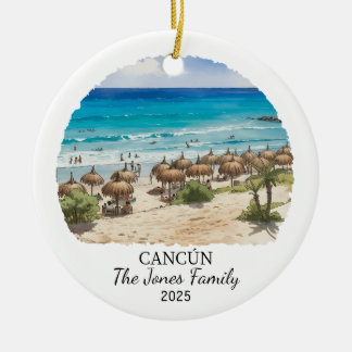 Personalisiertes Cancun-Ornament, Mexiko-Geschenk Keramik Ornament