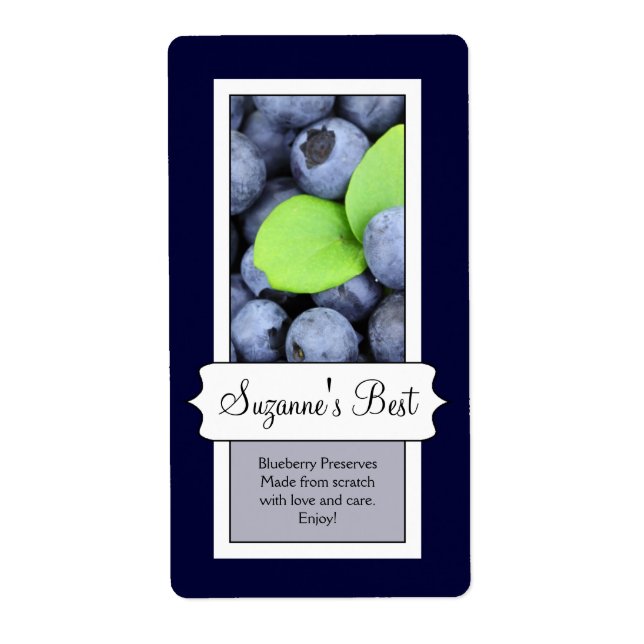 Personalisiertes Canning Jar Label, Blueberry (Vorne)