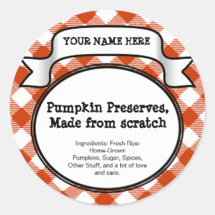 Personalisiertes Canning Jar/Lid Label Pumpkin Gin Runder Aufkleber