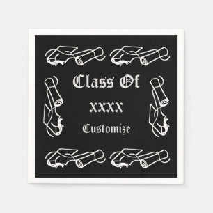 Personalisiertes Cap & Diploma Class-Event Napkins Serviette