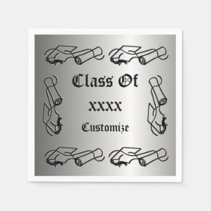 Personalisiertes Cap & Diploma Class-Event Napkins Serviette
