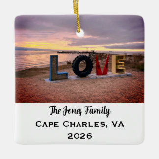 Personalisiertes Cape Charles, Virginia Foto Weihn Keramikornament