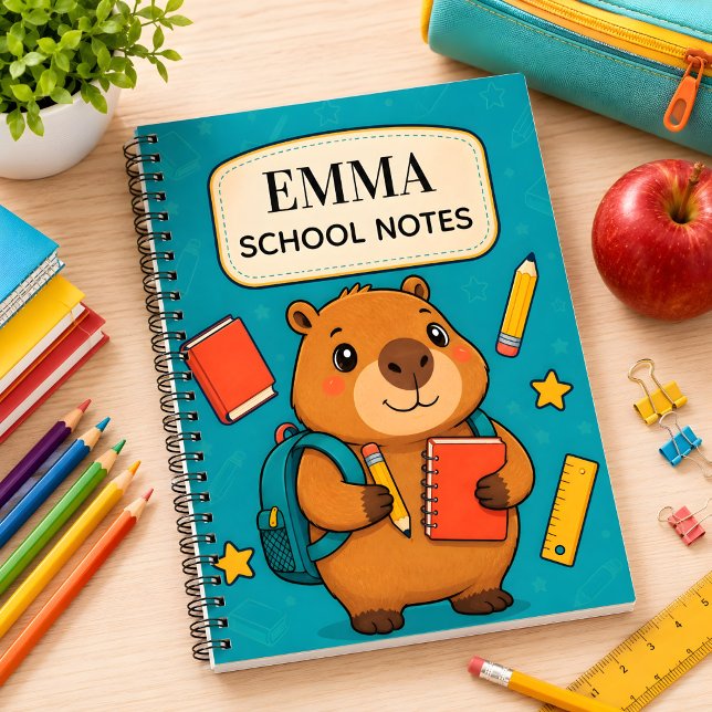Personalisiertes Capybara-Kinder-Schulheft Notizblock (Von Creator hochgeladen)