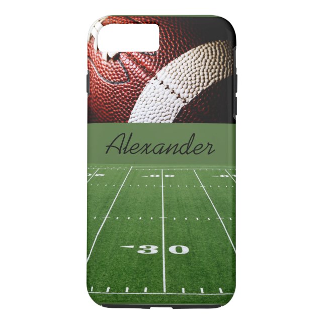 Personalisiertes Case-iPhone 7 Plus/Fußball und Fe Case-Mate iPhone Hülle (Rückseite)