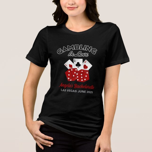Personalisiertes Casino Las Vegas Junggeselinnen-A Tri-Blend Shirt (Vorderseite)