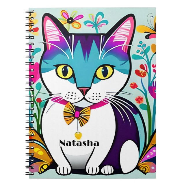 Personalisiertes Cat-Design-Notebook für Katzen Notizblock (Vorderseite)