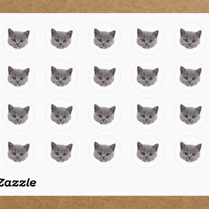 Personalisiertes Cat-Face-Foto für benutzerdefinie Runder Aufkleber