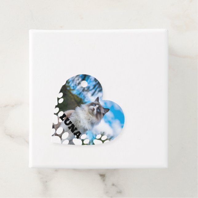 Personalisiertes Cat Foto Gefälligkeitstablett mit Geschenkanhänger (Beispiel)