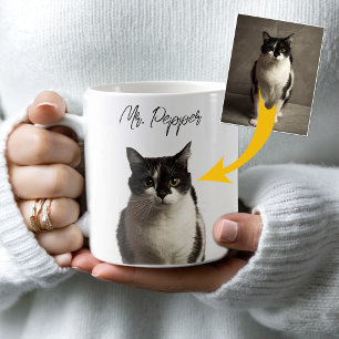 Personalisiertes Cat-Foto und Name Kaffeetasse
