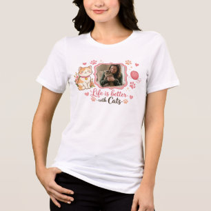 Personalisiertes Cat-Mom-T-Shirt mit individuellem Tri-Blend Shirt