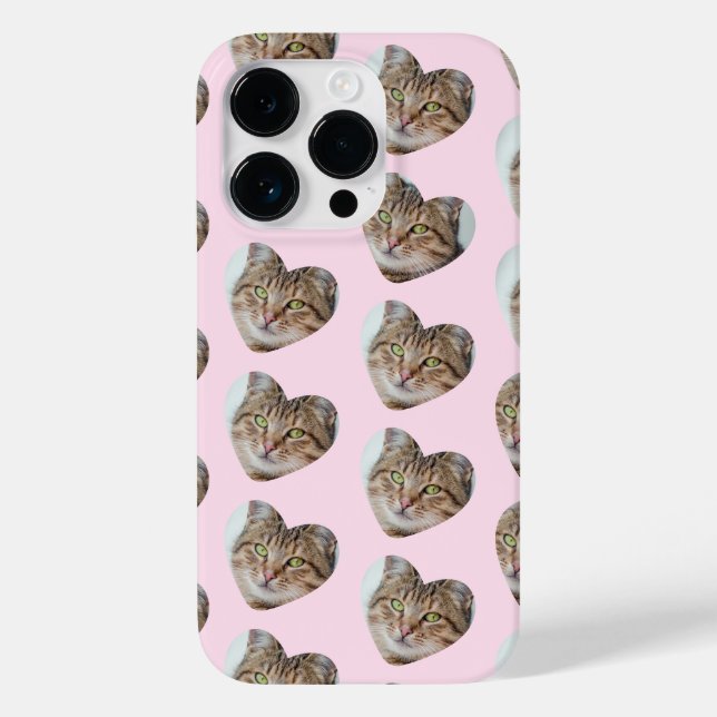 Personalisiertes Cat oder Hund Herz-Foto-Muster Case-Mate iPhone Hülle (Rückseite)