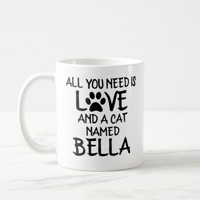 Personalisiertes Cat Parent Mama Vater Geschenk Kaffeetasse (Links)
