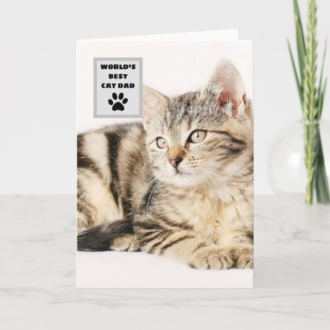 Personalisiertes Cat Vater Custom Foto Karte (Vorderseite)