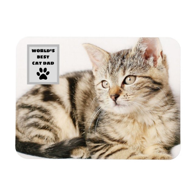 Personalisiertes Cat Vater Custom Foto Magnet (Horizontal)