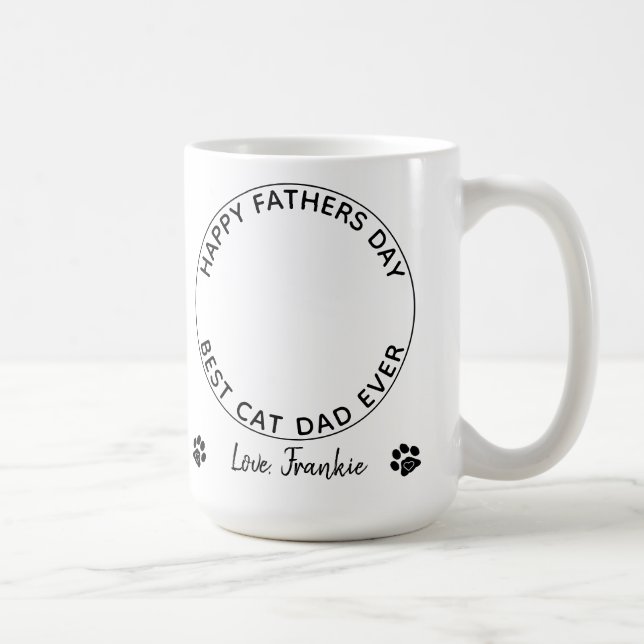Personalisiertes Cat Vater Vatertag Haustier Foto Kaffeetasse (Rechts)