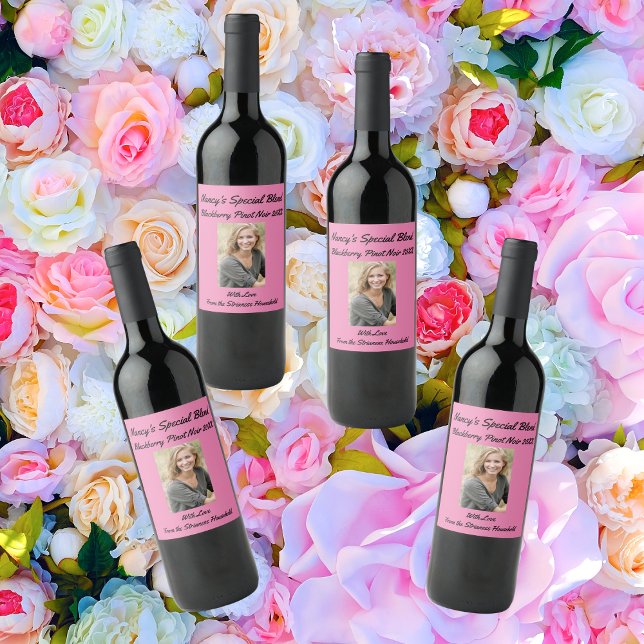 Personalisiertes Causal Pink Friend Party Weinkell Weinetikett (Wine Labels to show how much you care)