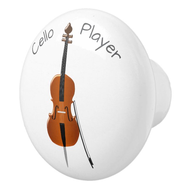 Personalisiertes Cello-Design Keramikknauf (Rechts)