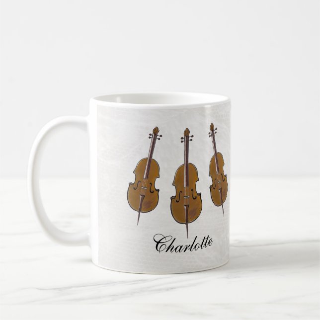 Personalisiertes Cello-Geschenk Kaffeetasse (Links)