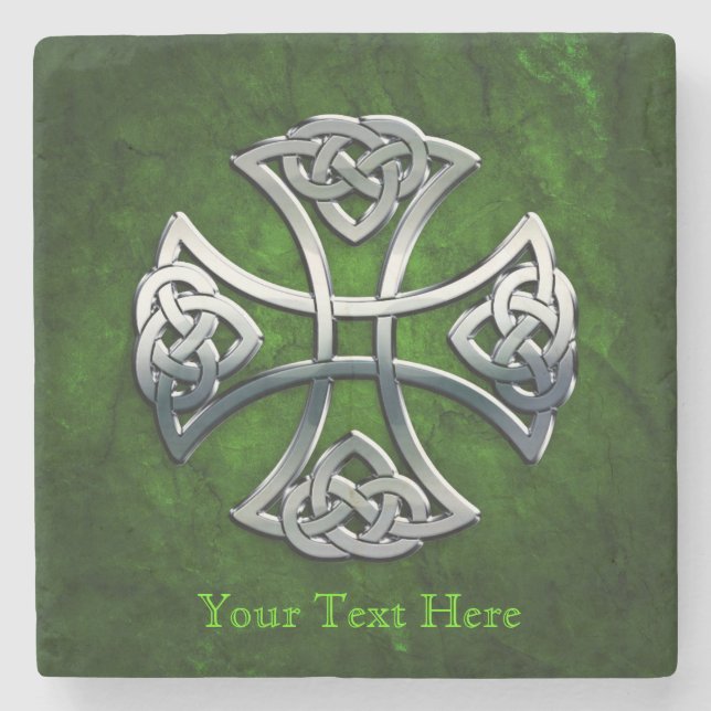 Personalisiertes Celtic Cross Steinuntersetzer (Vorderseite)