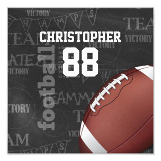Personalisiertes Chalkboard American Football Fotodruck