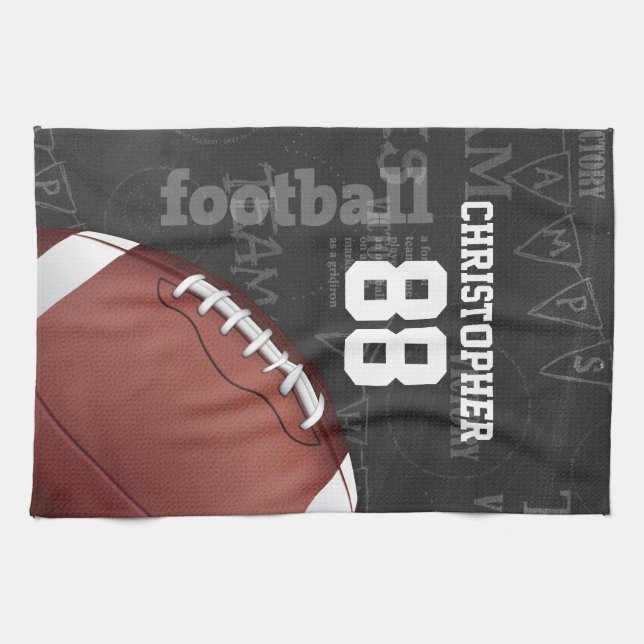 Personalisiertes Chalkboard American Football Küchentuch (Horizontal)