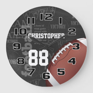 Personalisiertes Chalkboard American Football Larg Große Wanduhr