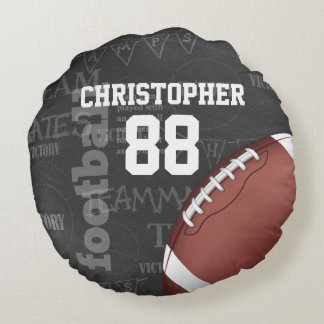 Personalisiertes Chalkboard American Football Rundes Kissen