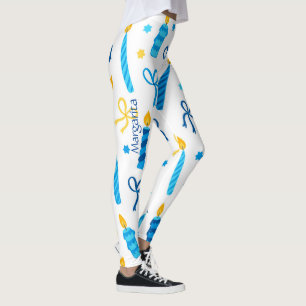 Personalisiertes Chanukka-Muster Cute Workout Leggings