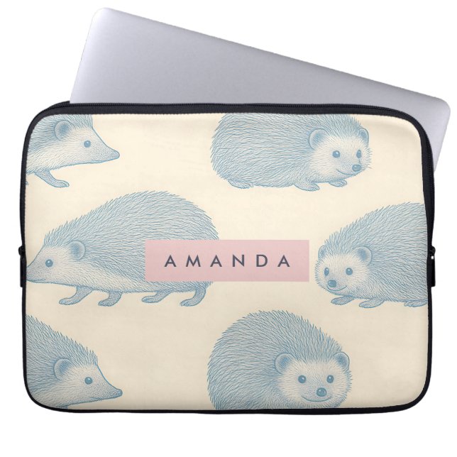 Personalisiertes charmantes Igel-Muster Laptopschutzhülle (Vorderseite)