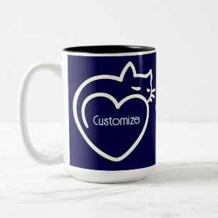 Personalisiertes Chat-Liebe-weites Logo Zweifarbige Tasse