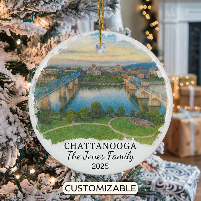 Personalisiertes Chattanooga-Ornament, Tennessee Keramik Ornament (Von Creator hochgeladen)