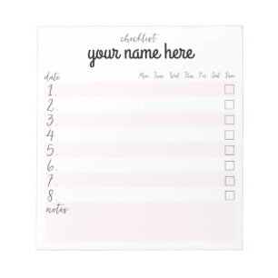 Personalisiertes Checklisten-Notizbuch Notizblock