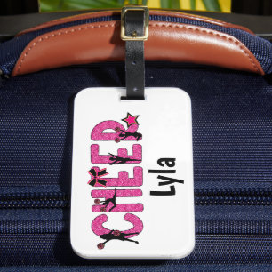 Personalisiertes Cheerleader-Kofferanhänger mit ro Gepäckanhänger
