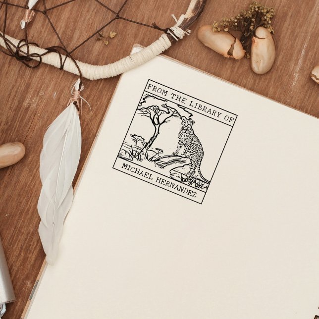 Personalisiertes Cheetah-Exlibris Gummistempel (Von Creator hochgeladen)
